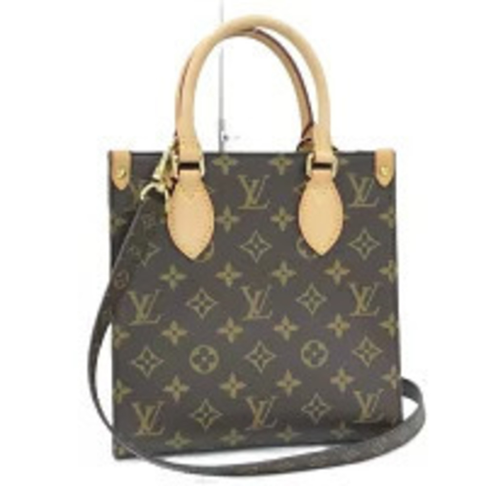 LOUIS VUITTON Sac Plat Handbag Monogram Brown